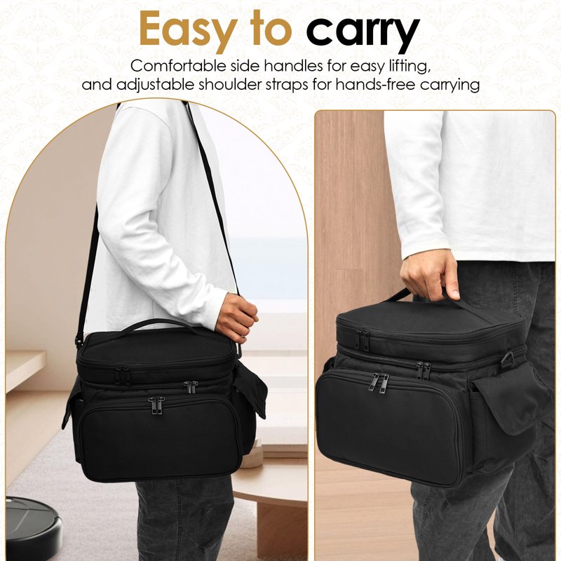 Double-Layer Sewing Organizer Bag with Removable Dividers & Waterproof Fabric