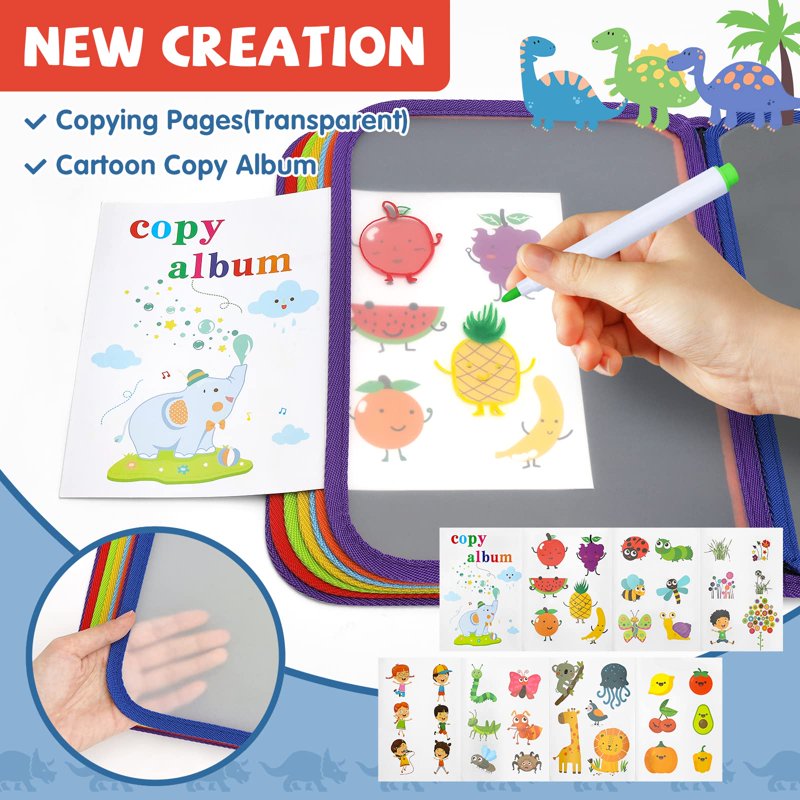 Kids Drawing & Graffiti Book Set for Ages 3-7 with Storage Bag - Reusable Art Toy