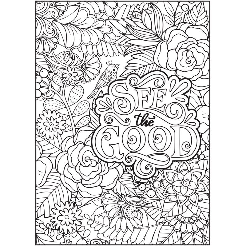 Adult Coloring Book - Words of Wonder, 64 Pages for Stress Relief & Creativity
