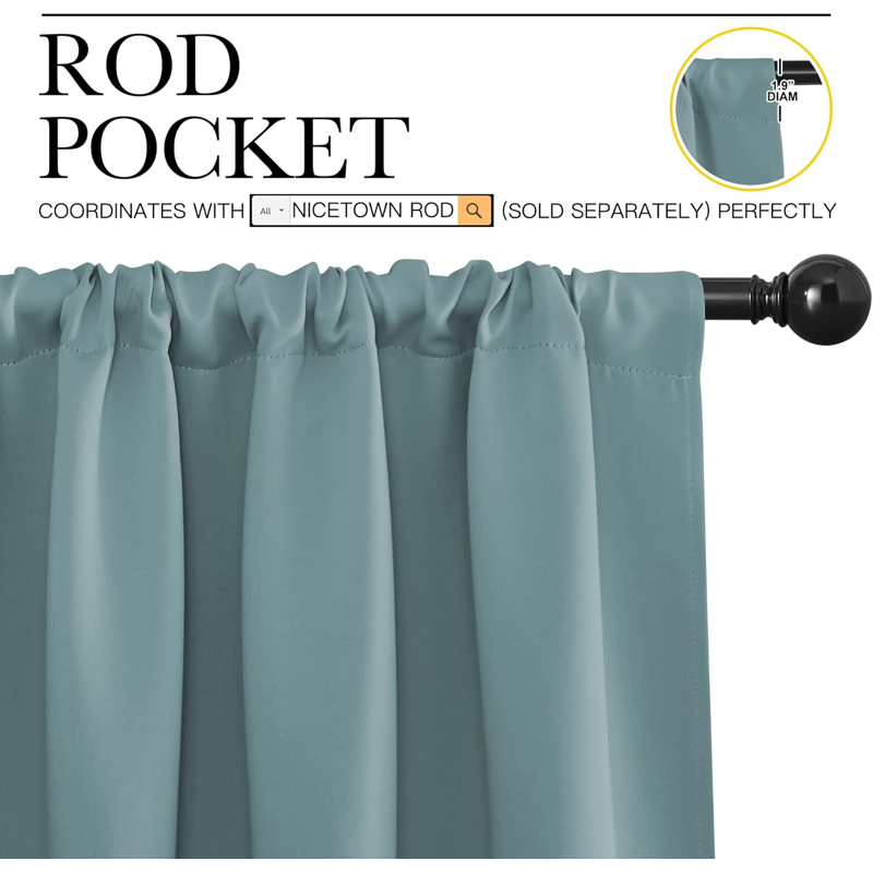 Blackout Curtains Room Darkening Thermal Insulated Window Treatments for Bedroom - 2 Panels