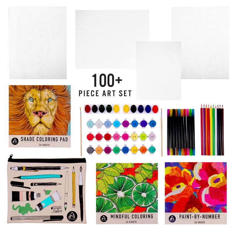 Creative Art Set with 140 Pieces for Kids and Teens - Drawing, Painting & Coloring