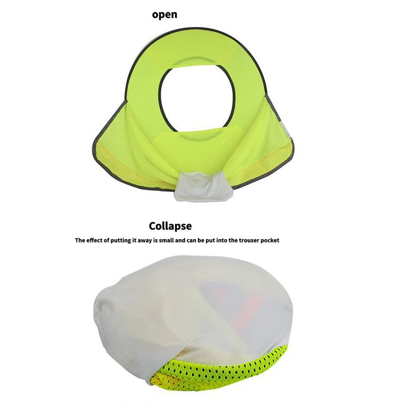 Yellow Hard Hat Sun Shade with Reflective Strips & Breathable Mesh - Construction & Outdoor Safety Cover