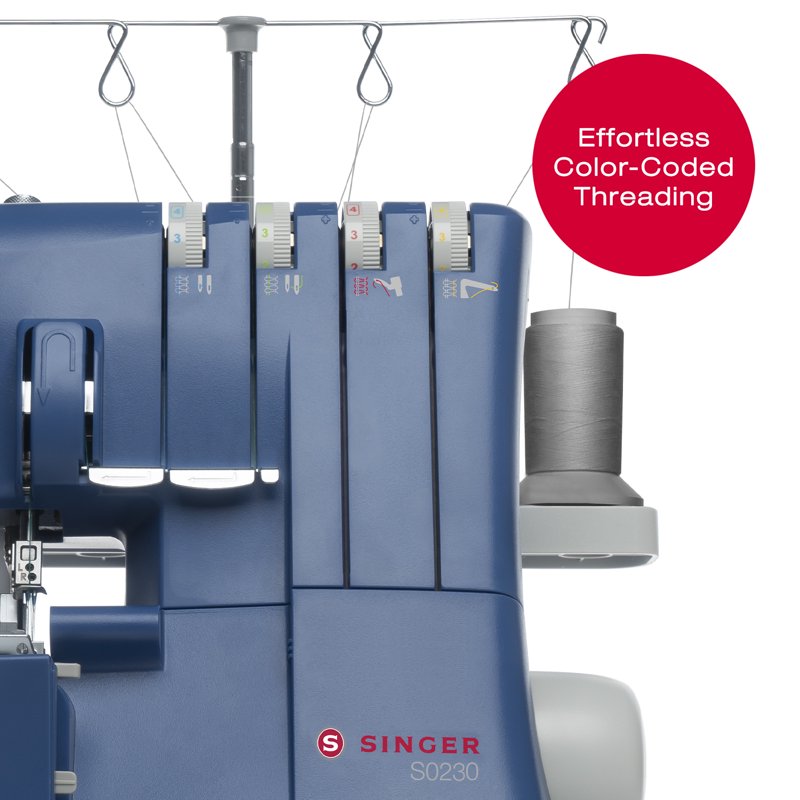 SINGER Mechanical Serger Sewing Machine - 1300 Stitches/Min, 2-4 Thread Options, Differential Feed, Free Arm