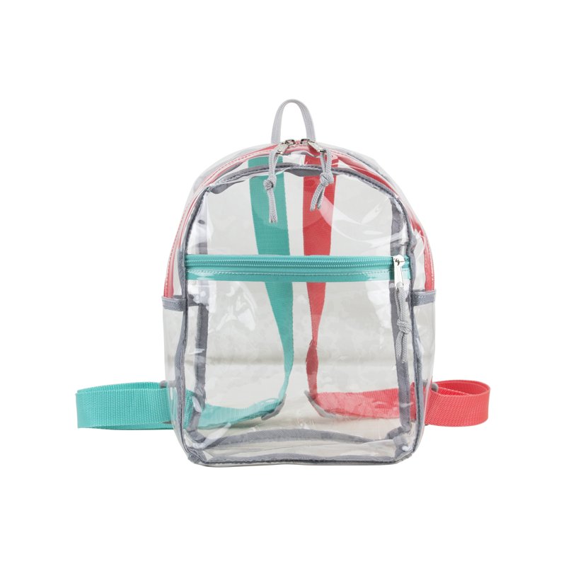Unisex Clear Mini Backpack with Front Zip Pocket - Lightweight & Durable