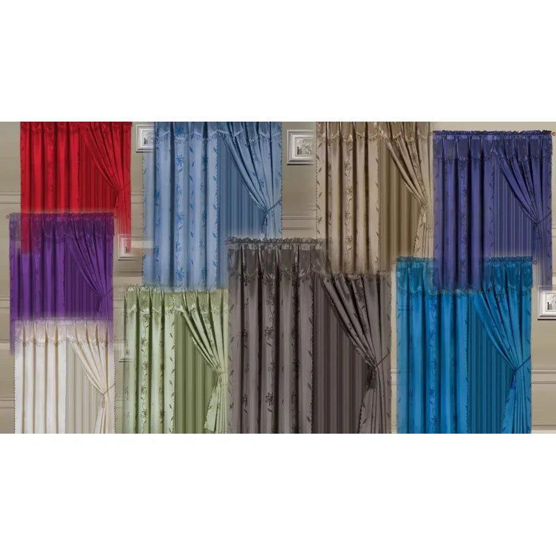 8-Piece Complete Curtain Set with Valances & Tassels - Privacy Sheer Panels