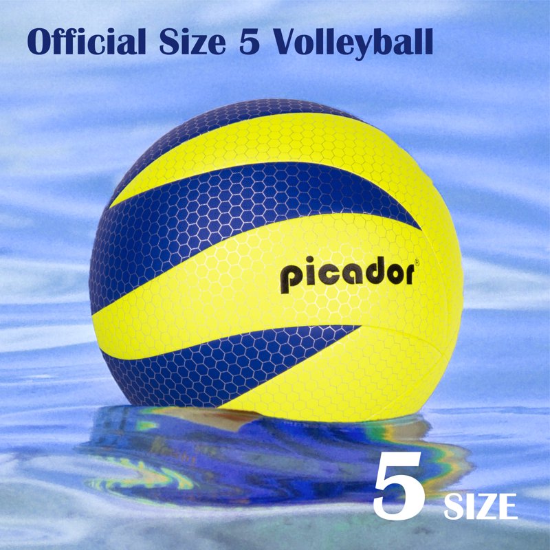 Size 5 Volleyball for Youth & Beginners Indoor Outdoor Beach Play Bright Yellow & Blue