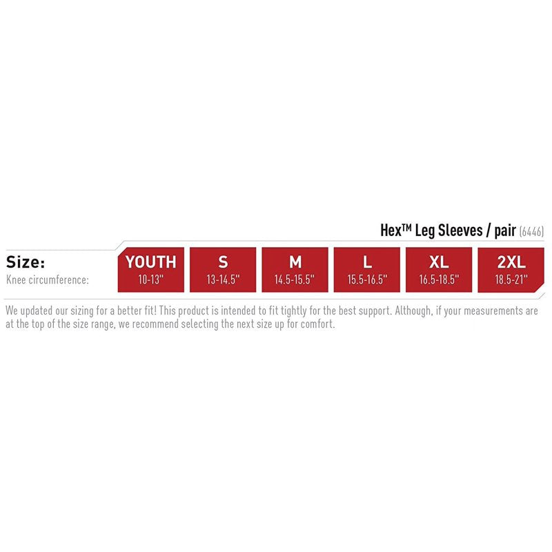 Hex Leg Sleeves Pair Black or White Impact Protection for Athletes