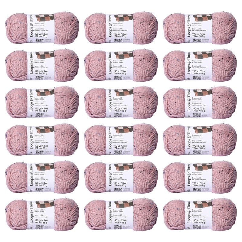 Medium Weight Tweed Yarn Pack for Knitting Crochet & Weaving - 18 Skeins