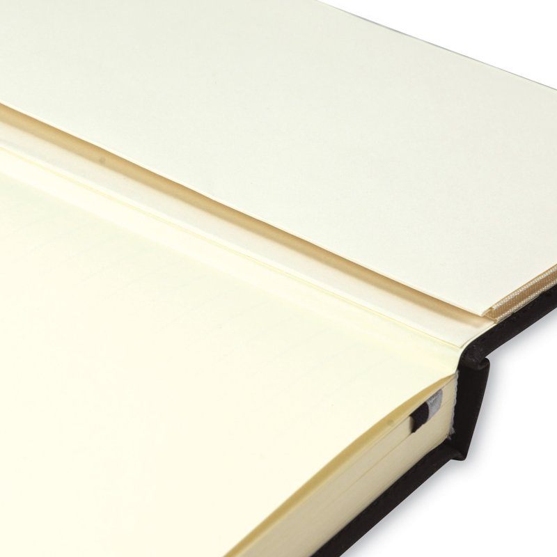 Hardcover Notebook - 5.25x8.25 Inch Professional Journal with PU Leather Cover, 120 Ruled Sheets, Black