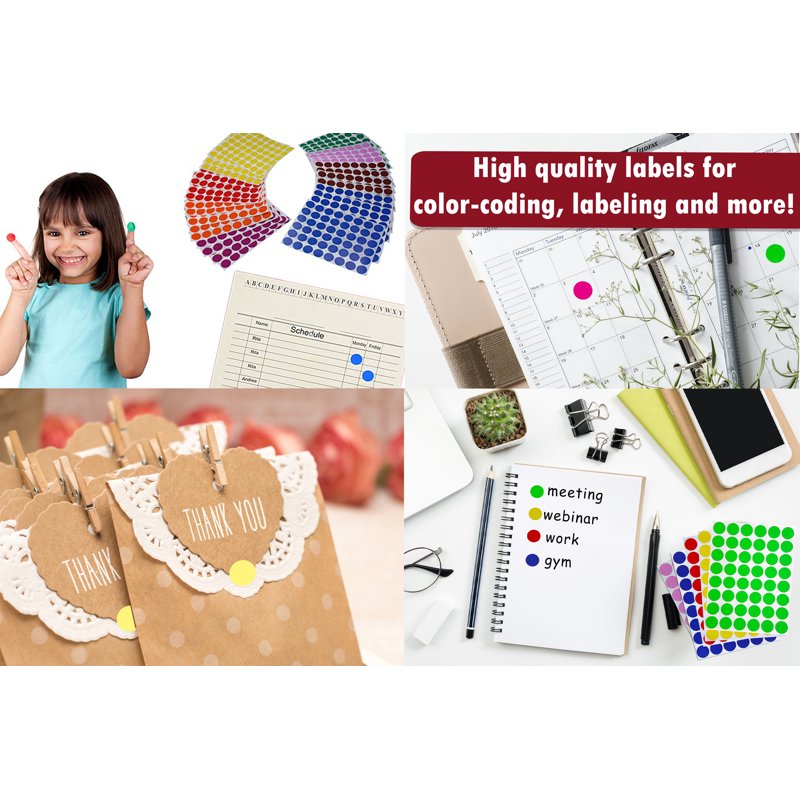 Pastel Yellow Color Coding Dot Stickers 5/8 Inch Diameter - Office & Craft Labels, 720 Pack