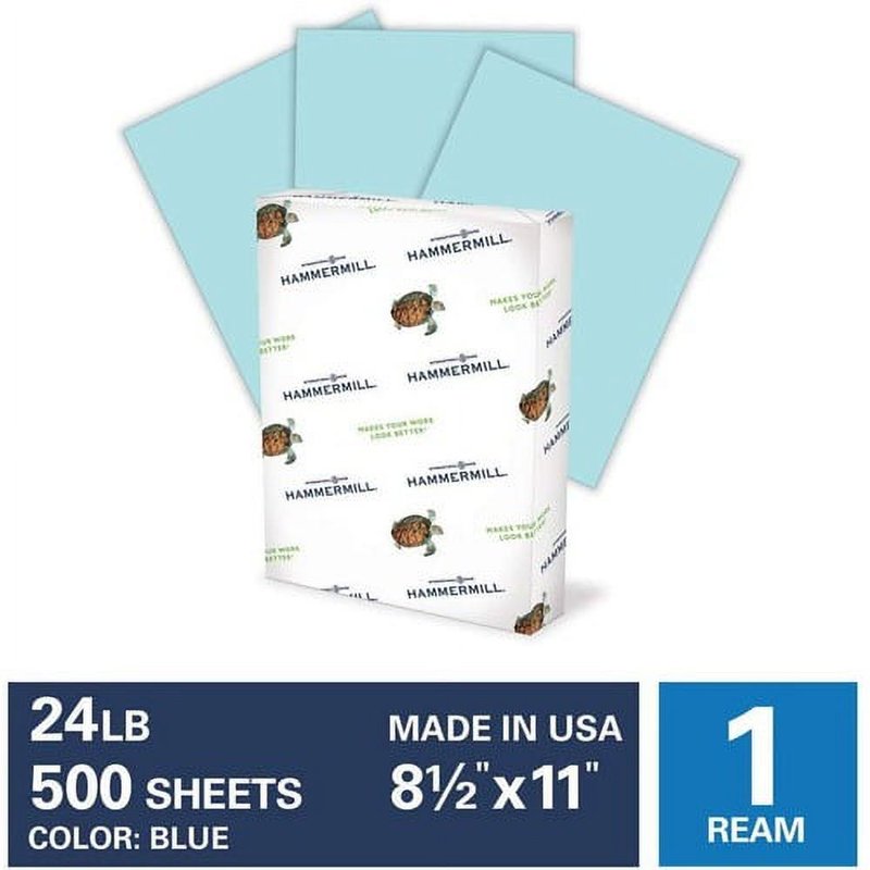 Colored Laser and Inkjet Paper - 8.5 x 11 Inches, 24 lb, Blue, 500 Sheets