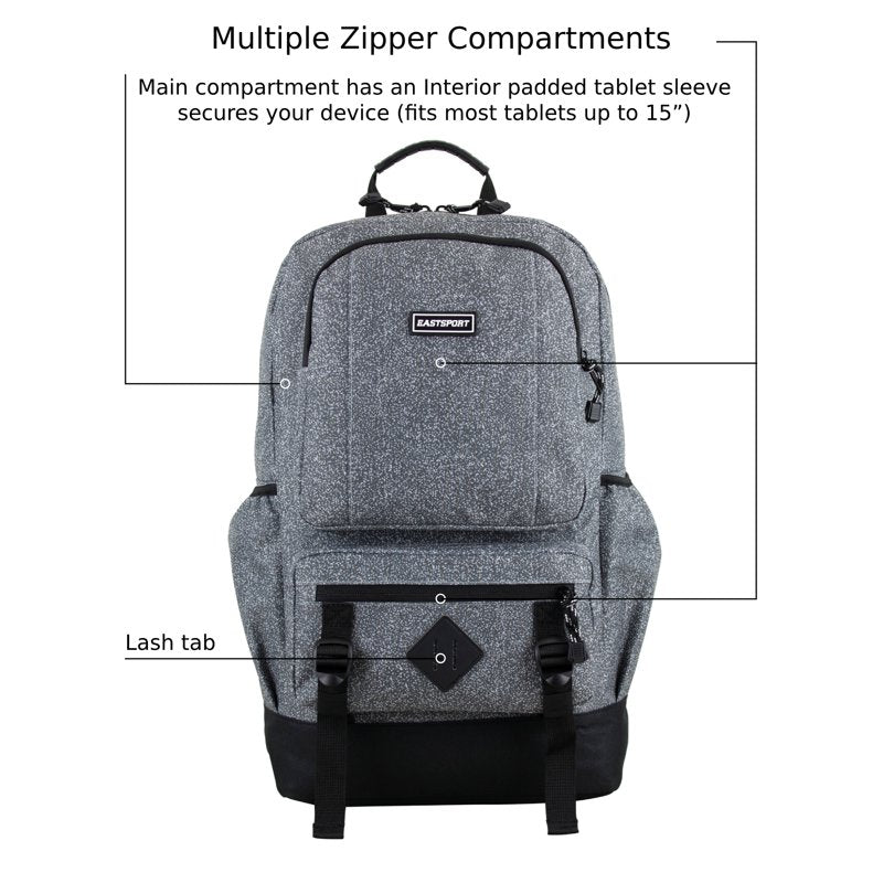 Unisex Laptop Backpack with Multiple Compartments & Water-Resistant Bottom
