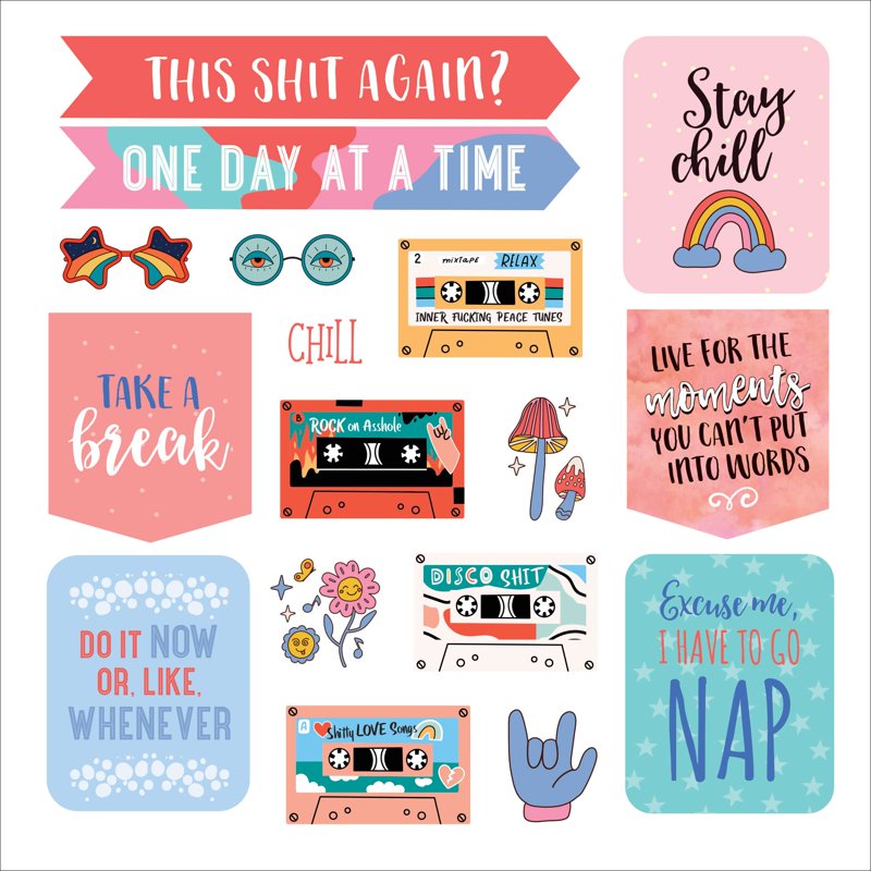 Inner F*cking Peace Sticker Book - Irreverent Inspirational Stickers, 50 Pages