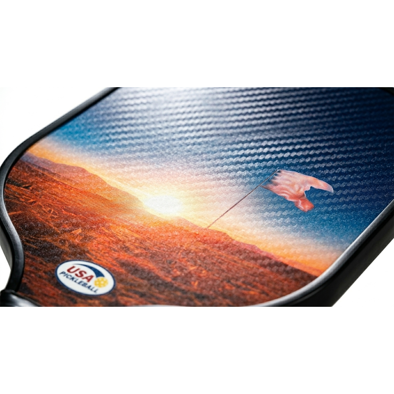 Carbon Fiber Pickleball Set - 2 Paddles + 4 Balls, Desert Sunset Design