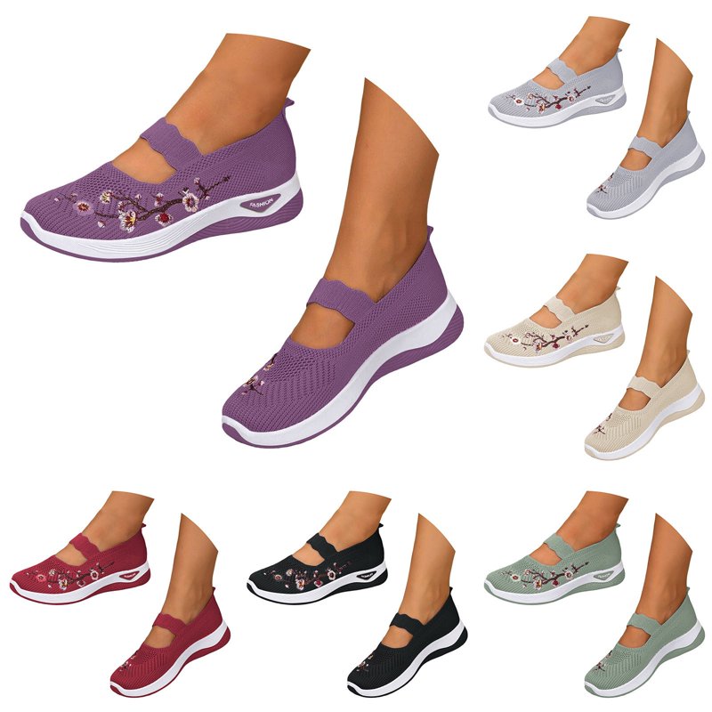 Orthopedic Slip-On Walking Shoes for Women Wide Width Support Casual Sneakers