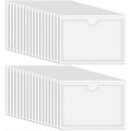 Self-Adhesive Plastic Index Card Holders - Clear Label Pockets for Organization