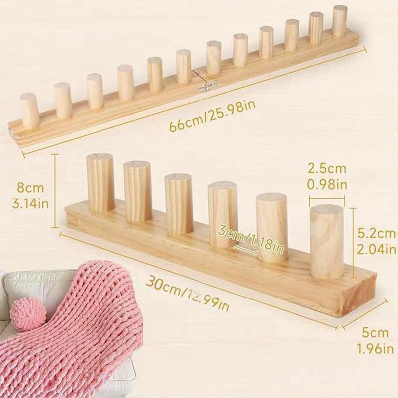 Wooden Knitting Loom Set for Beginners - Portable Yarn Craft Kit for Blankets & Accessories