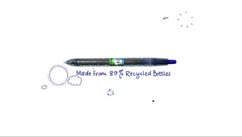 Pilot Bottle to Pen (B2P) Recycled Gel Pens - Fine Point, Assorted Colors, 5 Pack