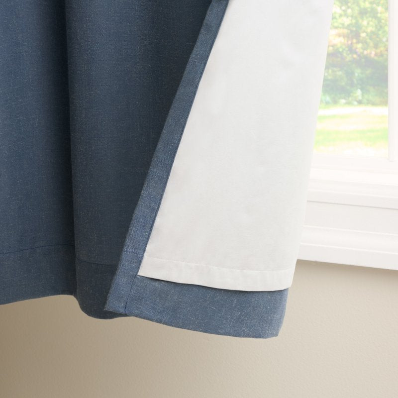 Blackout Linen Texture Indoor Curtains Set - Energy Efficient, Rod Pocket & Back Tab Options