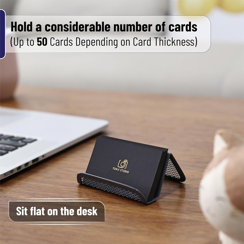 Metal Mesh Business Card Holders Set of 3 Desk Organizer