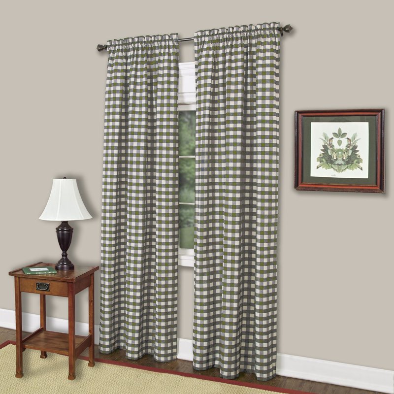 Sage Gathered Swag Window Curtain Pair - 72W x 63L - Simple Elegance