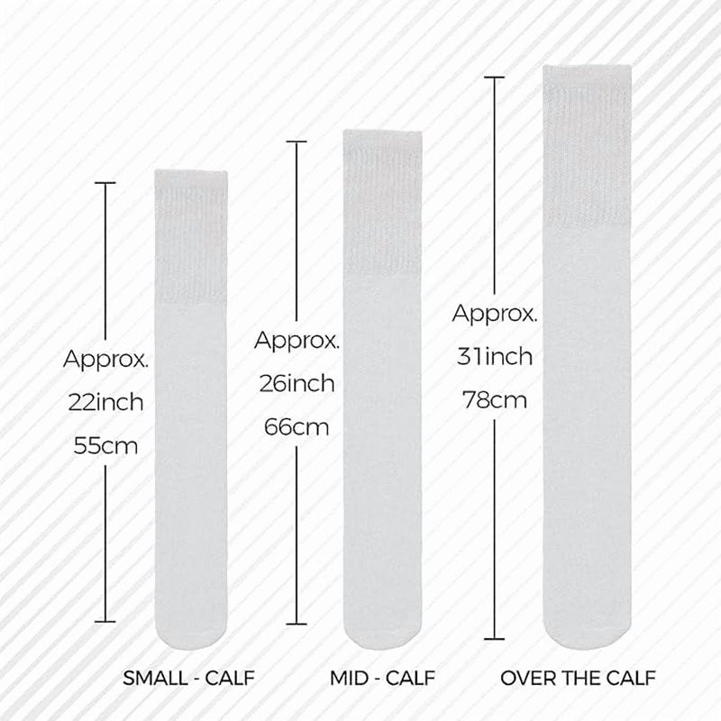 Men's Cushioned Over-the-Calf Athletic Tube Socks - 6 Pairs, Breathable Cotton Blend