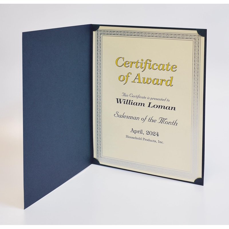 50 Pack Certificate Holders with Gold Foil Border for Letter Size Documents