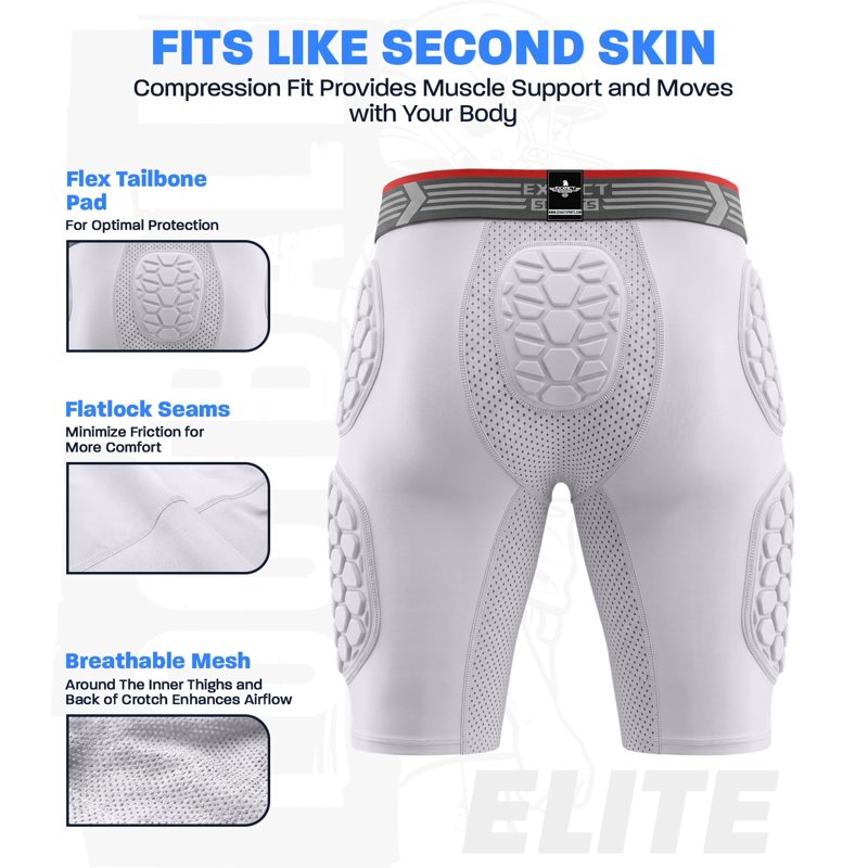 Adult Football Girdle with Protective Padding and Cup Pocket - Compression Shorts