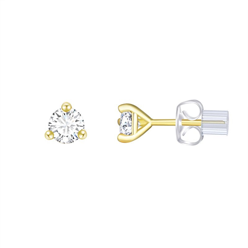 Simulated Diamond Hoop & Stud Earring Set in 14K Gold-Plated Silver