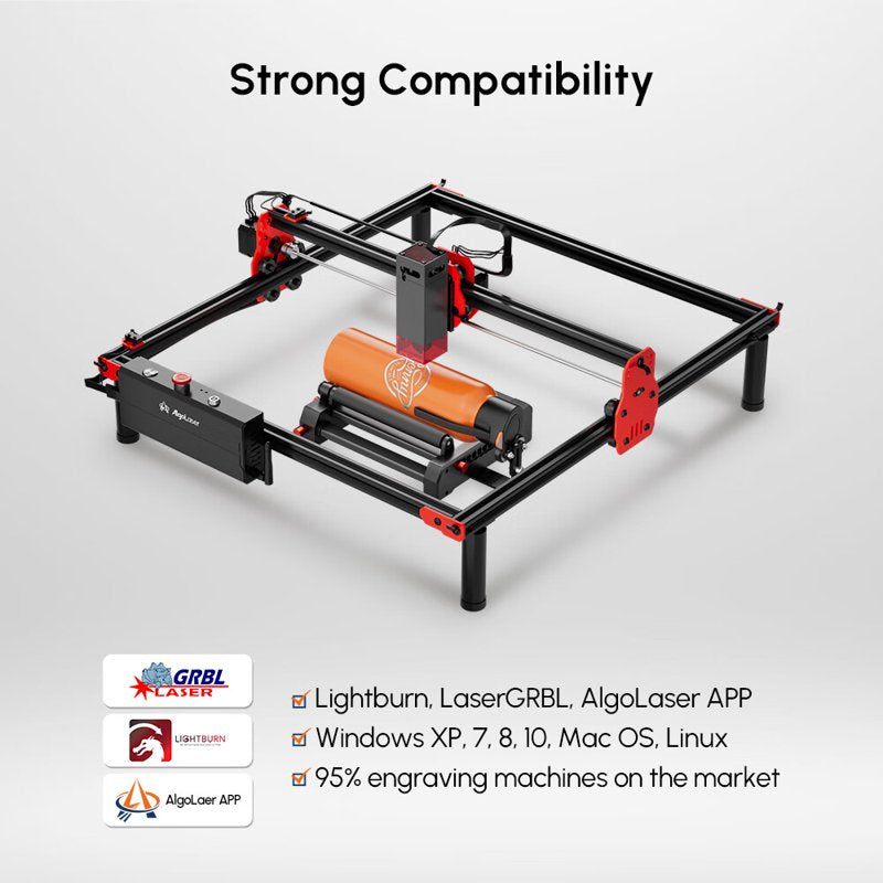 Laser Engraver Rotary Roller for Cylindrical Objects 360° Adjustment