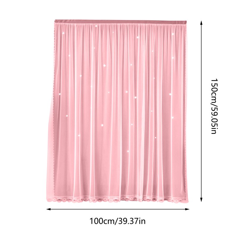 Blackout Star Curtain for Bedroom & Kids Room - Double Layer Window Decor