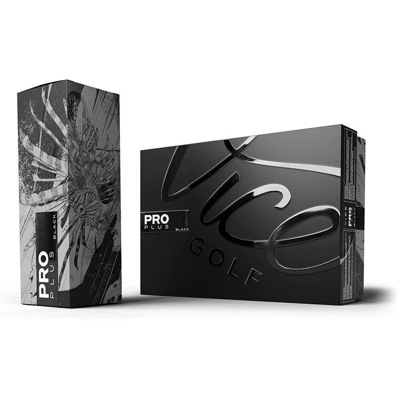 Limited Edition Pro Plus Golf Balls - Black 12 Pack | High Spin & Control