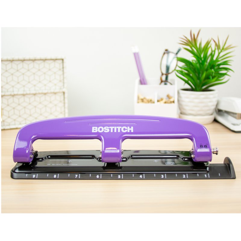 Office Hole Puncher 12 Sheet Capacity with EZ Squeeze Technology - Metal Construction