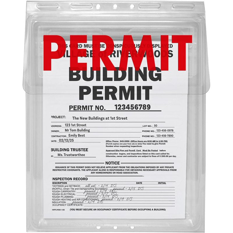 Weather-Resistant Outdoor Permit Document Holder Box for 8.5x11 Flyers & Permits