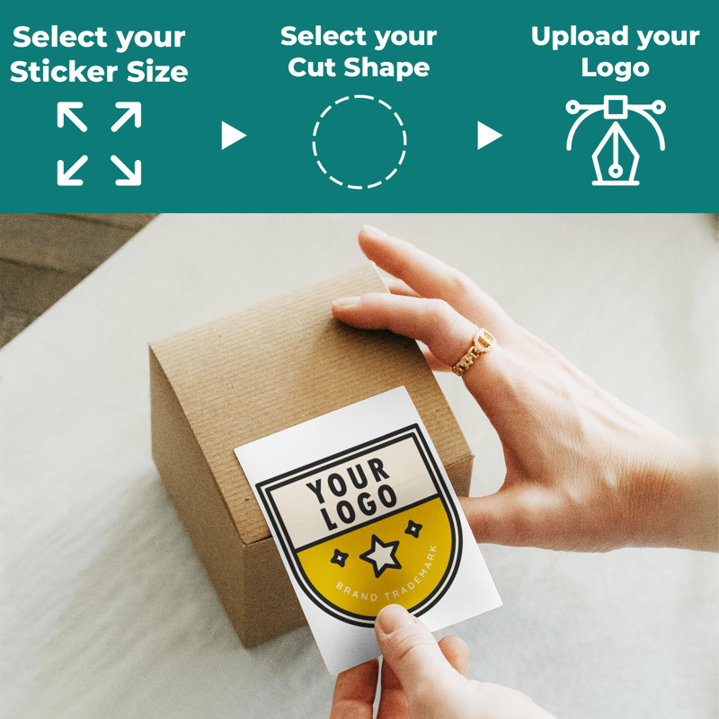 Custom Logo Stickers - Personalized Vinyl Labels Bulk Sets for Business & Packaging