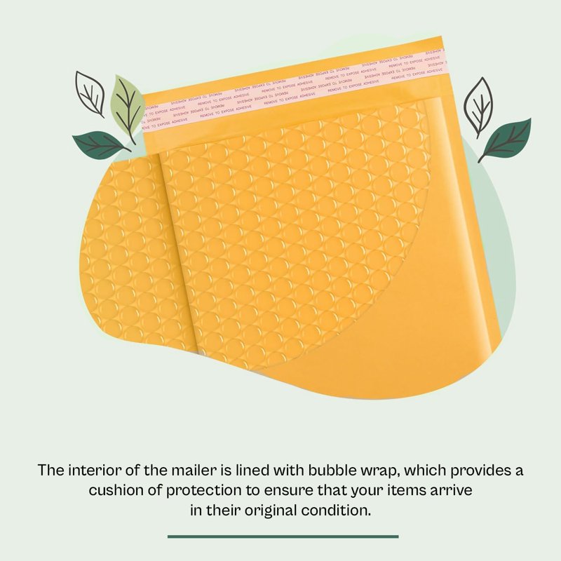 Self Seal Kraft Bubble Mailers 7.25x9.75 Inch Pack Shipping Envelopes