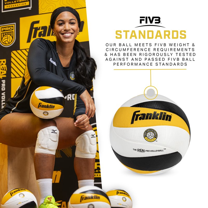 Indoor Volleyball - Professional Size Match Ball with 12 Panel Microfiber Cover & Pump Set