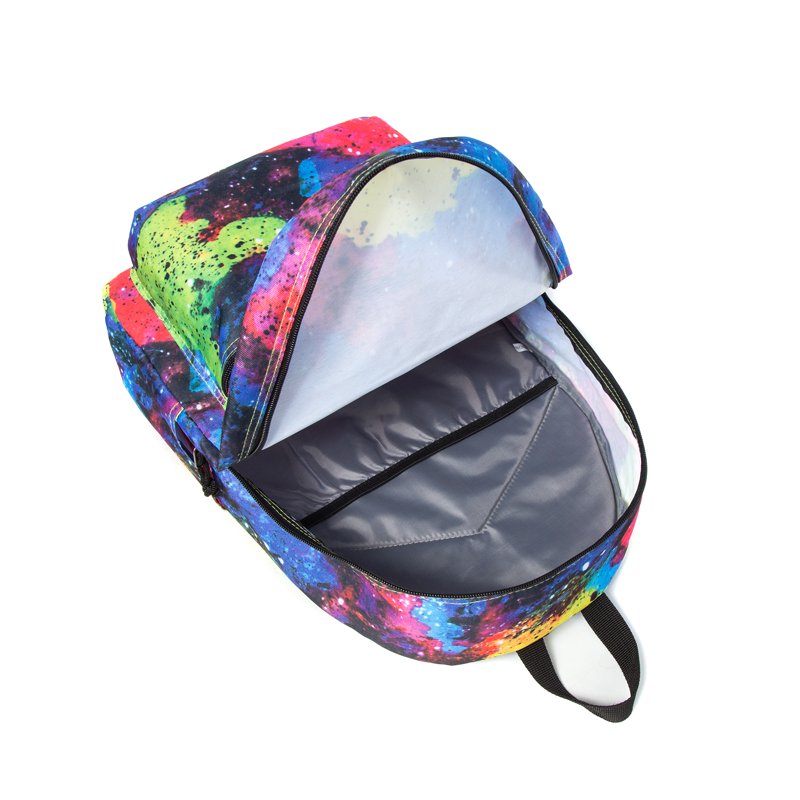 K-Cliffs 18" Rainbow Print Unisex School Backpack - Laptop & Tablet Daypack, Polyester
