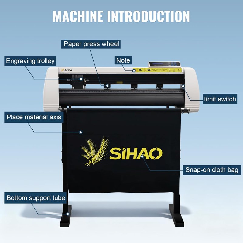 Vinyl Cutter Plotter Machine with Signmaster Software & LCD Display for Custom Designs