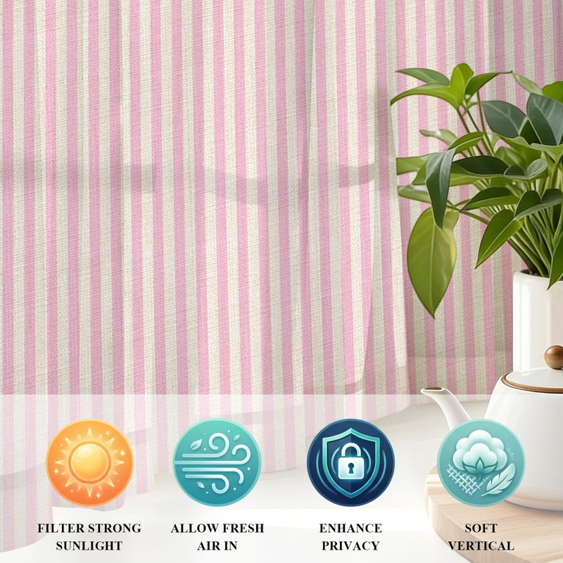 Sheer Curtains with Grommet Top - Light Filtering Linen Style Window Drapes