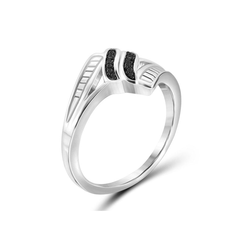 Sterling Silver Black Diamond Ring for Women 1 Carat - Elegant Jewelry Gift