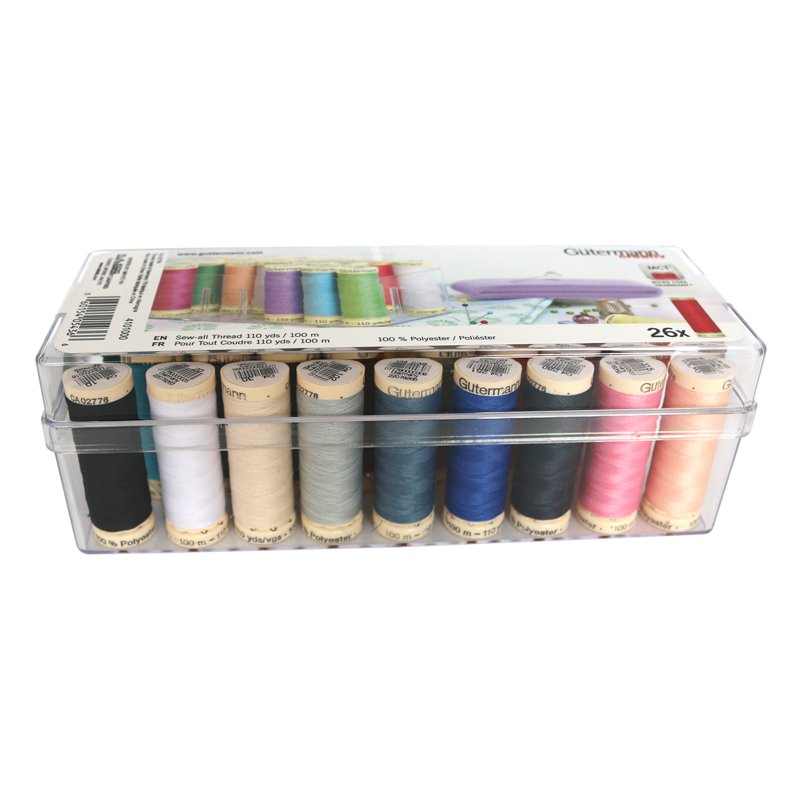 Multicolor Polyester Sewing Thread 26 Spools, 110 Yards Each - General Purpose