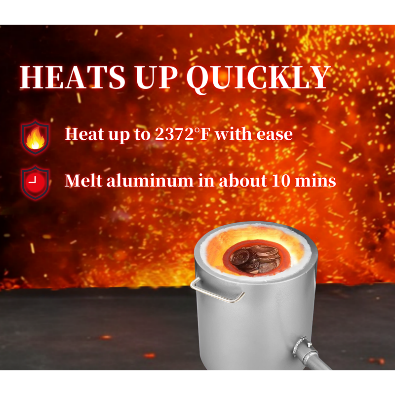 12kg Metal Melting Furnace Kit Propane Smelter Foundry Kiln for Gold Silver Copper Aluminum Recycling