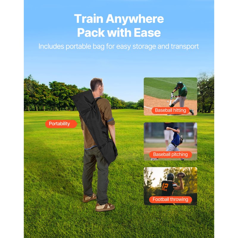 Football Practice Net with Targets, Durable Knotless Mesh, Includes Carrying Case - 6x6 ft