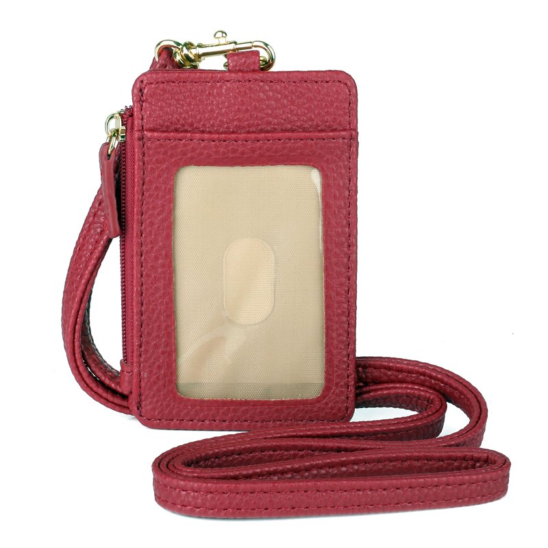 Women’s Pebble RFID Convertible Lanyard with Card Slots & ID Window
