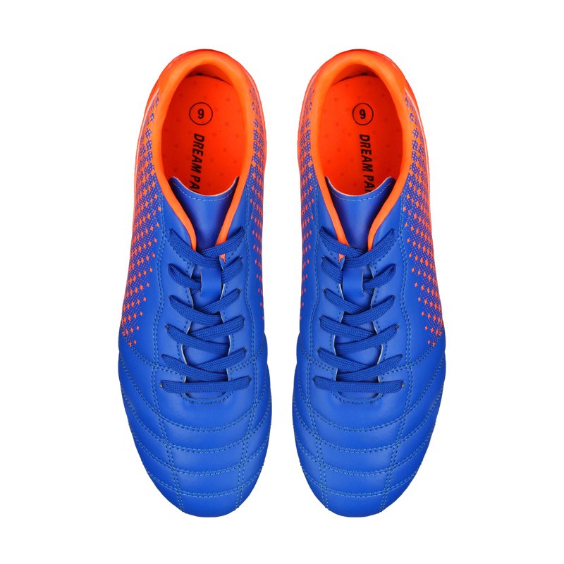 DREAM PAIRS Men’s Firm Ground Soccer Cleats 9W Orange/Royal Blue Wide