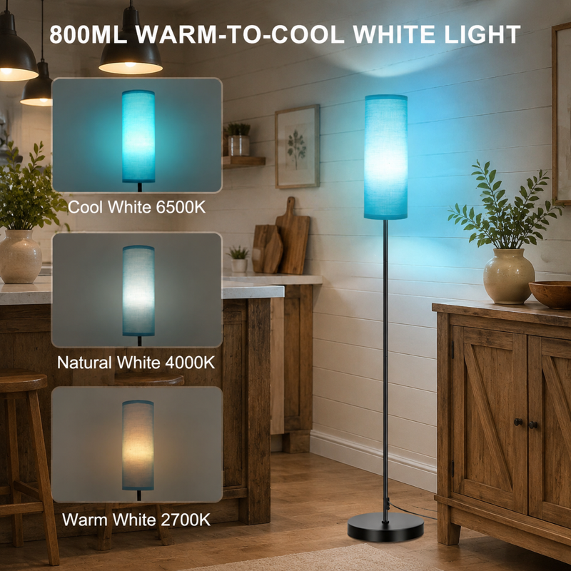 Smart LED Floor Lamp with Music Sync Remote Dimmable RGB Lighting