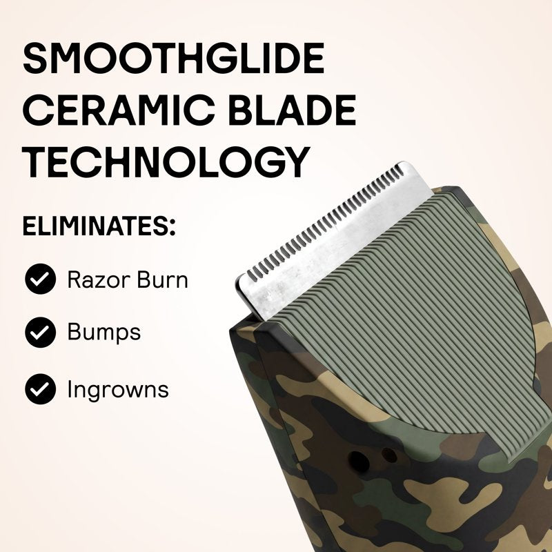 Meridian Slimmer Trimmer Bikini & Body Hair Groomer - USB Rechargeable, Forest Camo