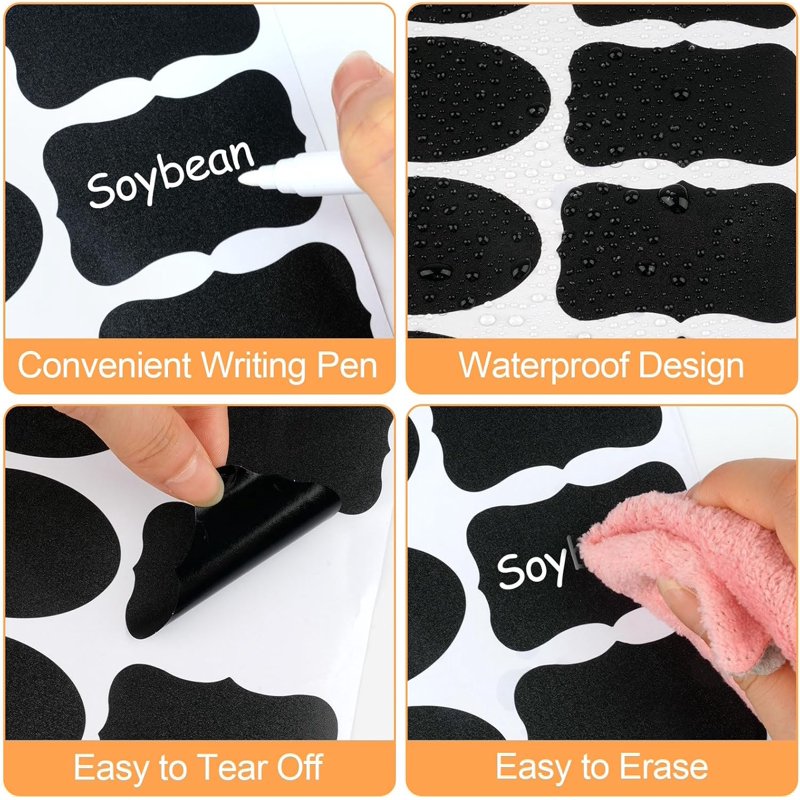 273 Pcs Waterproof Reusable Chalkboard Labels for Food Containers & Jars