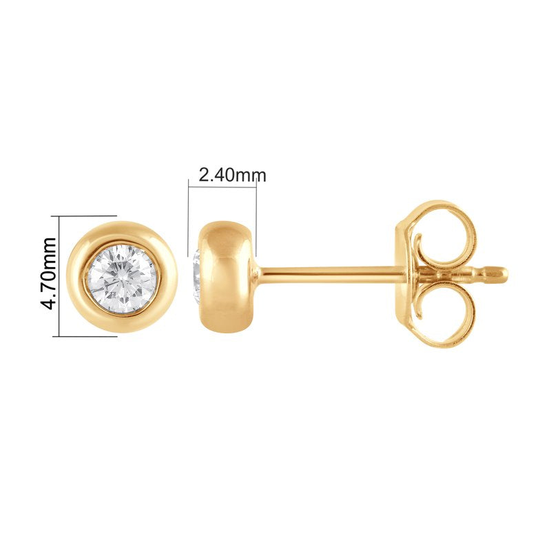 Lab Grown Diamond Stud Earrings in Sterling Silver for Women - 1/5 Ct